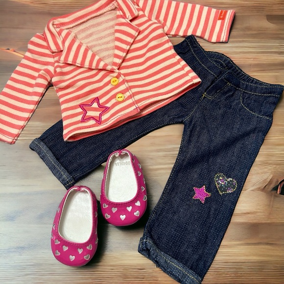 American Girl 18” Doll Released 2014 The Bright Stripes Outfit Incomplete VGUC - Picture 3 of 13